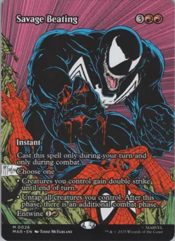 MTG Normal Savage Beating (Borderless) M Marvel Universe Eternal-Legal 26 NM - Image 1