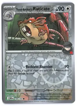 Team Rocket's Raticate - 148/182 - Destined Rivals Reverse Holo NM Pokemon TCG - Image 1