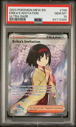 PSA 10 GEM MINT Erika’s Invitation #196 Full Art English Pokemon 151 Card EN - Image 1