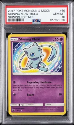 2017 POKEMON SUN & MOON SHINING LEGENDS #40 SHINING MEW-HOLO PSA 10 - Image 1