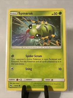 Spinarak 9/214 2018 Pokemon Lost Thunder Common - Image 1