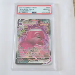 Pokemon Fusion Strike Gengar VMAX Ultra Rare Full Art PSA 10 Holo 157/264 - Image 1