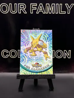 1999 - Blue Topps - Pokemon Series 1 TV Animation - Alakazam #65 Rainbow Foil MP - Image 1