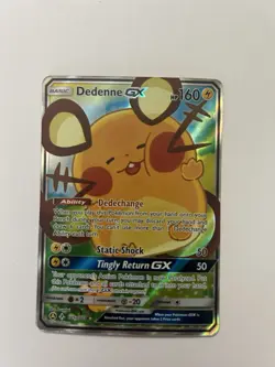 Pokemon Dedenne GX Full Art Alternate Art Promo Holo 195A/214 160 HP Lightning - Image 2
