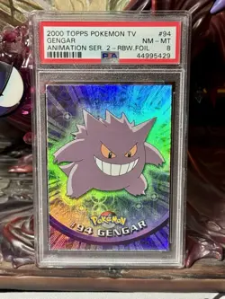 2000 Pokemon Topps Gengar Series 2 Rainbow Foil #94 PSA 8 (Pop 11-Only 1 higher) - Image 1