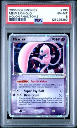 2006 Pokemon EX Holon Phantoms Mew ex #100 Holo PSA 8 - Image 1