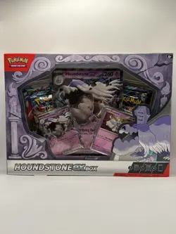 Pokemon TCG Houndstone EX Box SVP 162 Black Star Promo With 4 Booster Packs - Image 1
