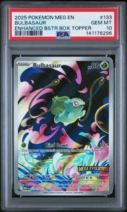 Bulbasaur Enhanced - (Mega Evolution Stamped) 133/132 PSA 10 Gem Mint - - Image 1