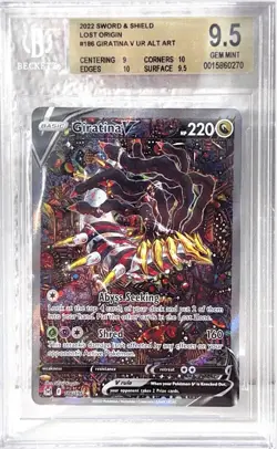 2022 SWORD & SHIELD LOST ORIGIN #186 GIRATINA V UR ALT ART 186/196 BGS 9.5 - Image 4