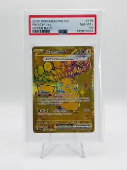 2025 Pokemon Pre En-Prismatic Evolutions - Pikachu Ex - Hyper Rare - PSA 8.5 - Image 1