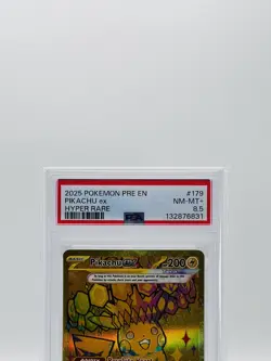 2025 Pokemon Pre En-Prismatic Evolutions - Pikachu Ex - Hyper Rare - PSA 8.5 - Image 3