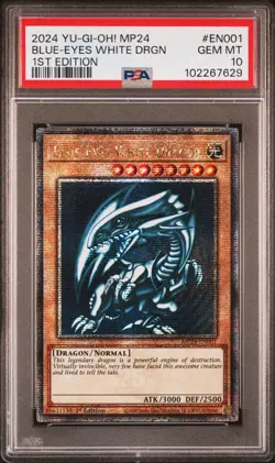 2024 YU-GI-OH! MP24-25TH ANV TIN: DUELING MIRRORS BLUE-EYES WHITE DRAGON PSA 10 - Image 1