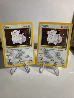 Pokemon TCG Base Set 2 Pair of Clefairy Holo Card #6/130 Vintage LP/MP - Image 1