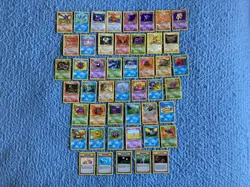Pokemon Complete Non-holo Fossil Set- R/UC/C- Cards 16 to 62 – NM with Some VLP - Image 1