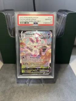 PSA 10 GEM MINT Sylveon VMAX 212/203 Alt Art Evolving Skies Holo Pokemon Card - Image 1