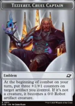 Robot // Emblem - Tezzeret, Cruel Captain Double-Sided Token Near Mint REG EOE - Image 1