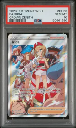 Pokemon Card Irida GG63/GG70 Crown Zenith: Galarian Gallery Holo PSA 10 - Image 1