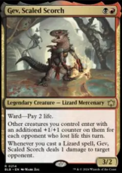Gev, Scaled Scorch Bloomburrow (BLB) 214 MTG Regular - Image 1