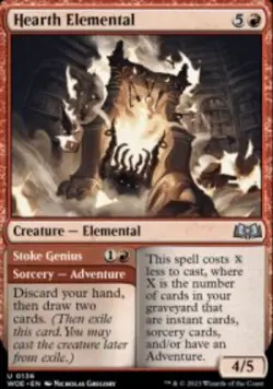 Hearth Elemental // Stoke Genius Wilds of Eldraine (WOE) 136 MTG Regular - Image 1