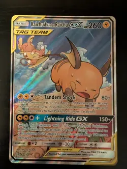 Pokemon TCG Raichu Alolan Raichu GX Card 221/236 Unified Minds - Image 1