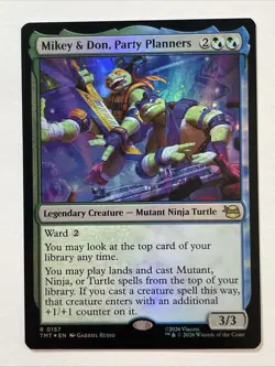 Mikey & Don, Party Planners (Foil) 157 MTG Teenage Mutant Ninja Turtles (TMT) * - Image 1