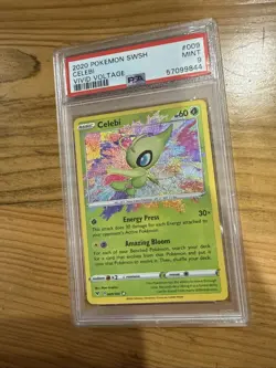 PSA 9 Celebi 009/185 - Amazing Rare - SWSH-04 - Vivid Voltage Pokemon Card TCG - Image 1