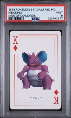1998 POKEMON STADIUM RED VERSION PLAYING CARDS KING OF DIAMONDS NIDOKING PSA 9 - Image 1