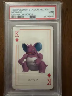 1998 POKEMON STADIUM RED VERSION PLAYING CARDS KING OF DIAMONDS NIDOKING PSA 9 - Image 3