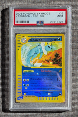 2003 Pokemon Skyridge #33 Vaporeon Reverse Foil PSA 9 - Image 1