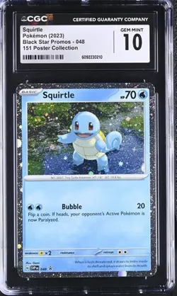 Squirtle #048 Promo Pokemon 151 Poster Collection CGC Gem Mint 10 - Image 1