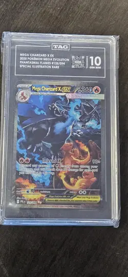 Pokemon Mega Charizard X EX SIR 125/094 Phantasmal Flames TAG 10 GEM MINT 2025 - Image 1
