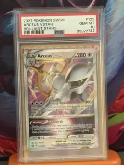 2022 Pokemon Arceus Vstar #123 Brilliant Stars PSA GEM MINT 10 - Image 1