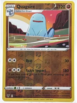 2020 QUAGSIRE 084/185 VIVID VOLTAGE POKEMON (REVERSE HOLO, NM) - Image 1