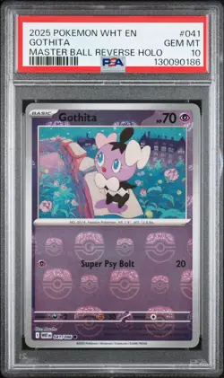 PSA 10 GOTHITA 041/086 MASTER BALL REVERSE HOLO WHITE FLARE POKEMON 😍 - Image 1