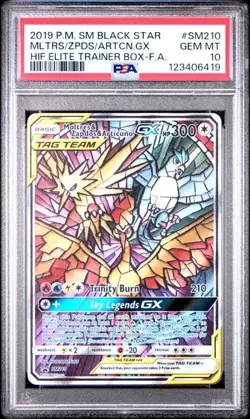 PSA 10 MOLTRES ZAPDOS & ARTICUNO GX SM210 HIDDEN FATES ETB PROMO POKEMON - Image 1