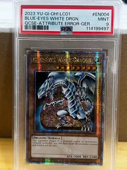 2023 YU-GI-OH! LC01-EN004 BLUE EYES WHITE DRAGON LIMITED ERROR PSA 9 - Image 1