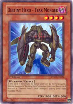 Yugioh! MP Destiny Hero - Fear Monger - POTD-EN016 - Common - Unlimited Edition - Image 1