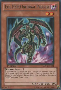 Yugioh! LP Evil HERO Infernal Prodigy - LCGX-EN031 - Rare - Unlimited Edition Li - Image 1