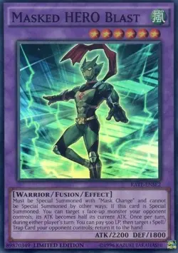 Yugioh! HP Masked HERO Blast - RATE-ENSE2 - Super Rare - Limited Edition Heavily - Image 1