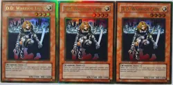 Yugioh 3x D.D. Warrior Lady GLD1-EN015 Gold Rare Limited Ed Near Mint Playset - Image 1