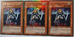 Yugioh 3x D.D. Warrior Lady GLD1-EN015 Gold Rare Limited Ed Near Mint Playset - Image 2