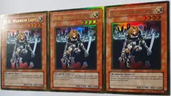 Yugioh 3x D.D. Warrior Lady GLD1-EN015 Gold Rare Limited Ed Near Mint Playset - Image 3