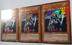 Yugioh 3x D.D. Warrior Lady GLD1-EN015 Gold Rare Limited Ed Near Mint Playset - Image 4