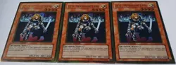 Yugioh 3x D.D. Warrior Lady GLD1-EN015 Gold Rare Limited Ed Near Mint Playset - Image 5