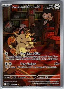 Team Rocket's Meowth 203/182 SV10: Destined Rivals - Pokemon Card - NM - Image 1