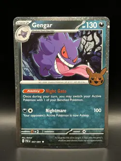 Cosmo Holo Halloween Stamped Gengar 057/091 - Pokemon Paldean Fates Card - NM - Image 1