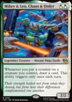 Mikey & Leo, Chaos & Order TMT 158 MTG Foil - Image 1