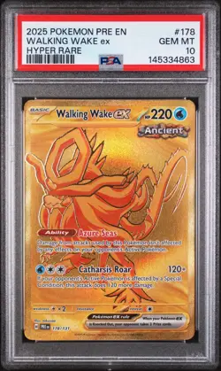 2024 Pokemon PRE EN Hyper Rare #178 Walking Wake ex PSA 10 GEM MINT - Image 1