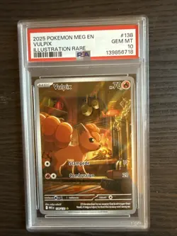 Vulpix 138/132 Illustration Rare 2025 Pokemon Mega Evolution PSA 10 Gem Mint - Image 1