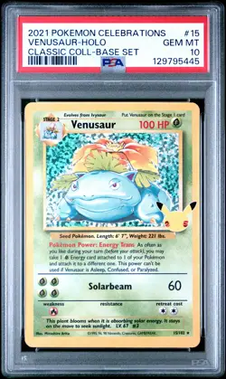 2021 POKEMON CELEBRATIONS CLASSIC COLLECTION #15 VENUSAUR-HOLO PSA 10 - Image 1